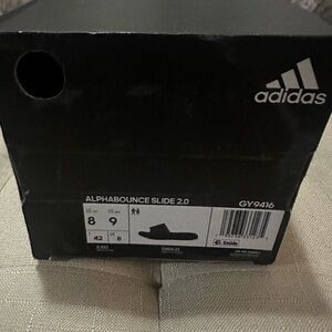 Adidas Black Slide Sandals- size 8 for men and size 9 women